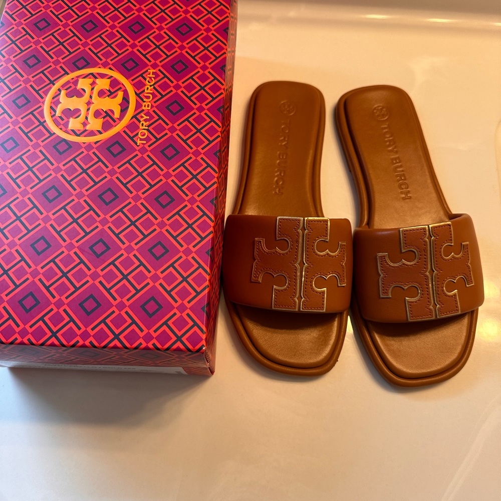 Tory Burch Double T Sport Slide - Nappa Leather